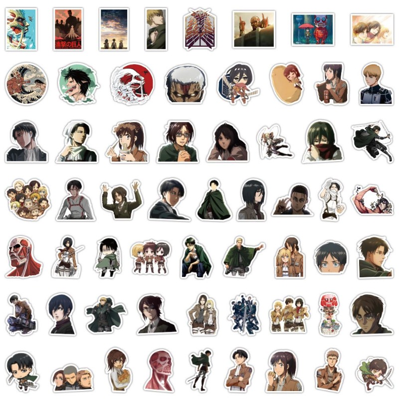 Accessories Laptop - 60 adet Titan Anime çıkartmaları sevimli